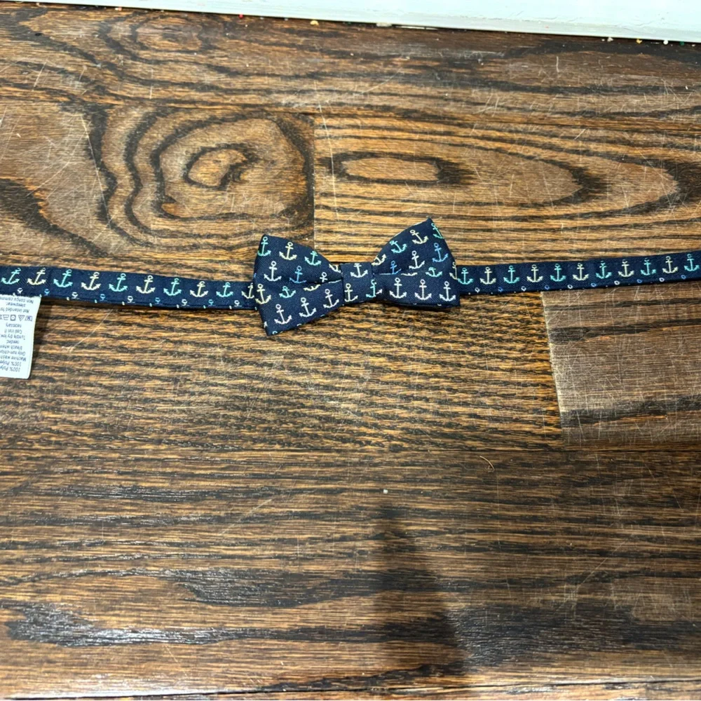 Janie & Jack Navy Blue Anchor Pattern Bow Tie (0-24 months)